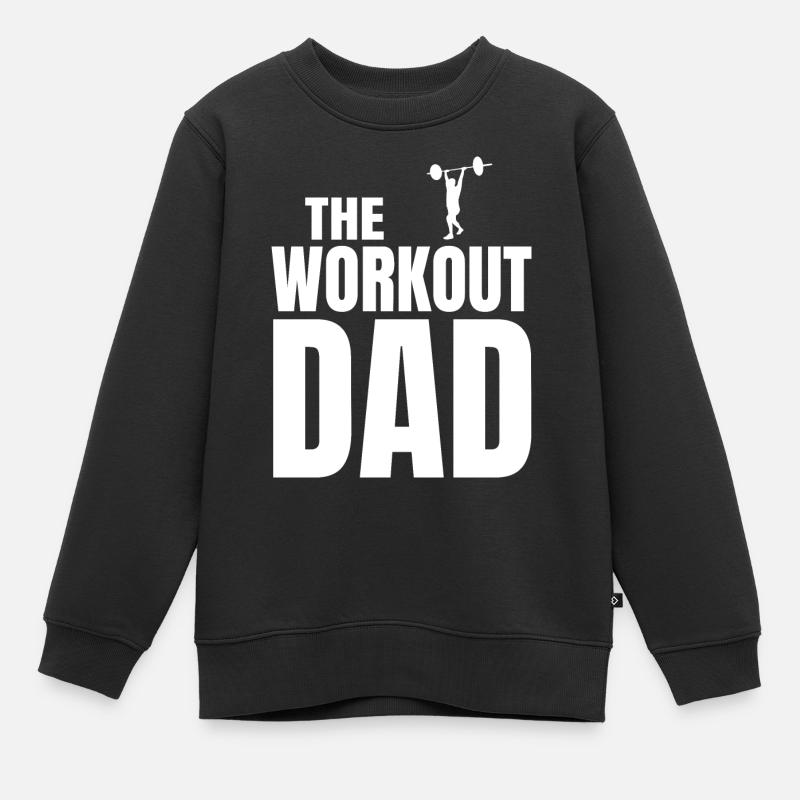 The workout dad (weiss) - Kinder Premium Organic Sweatshirt - Schwarz