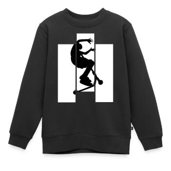 trottinette freestyle - Sweat Premium enfant bio - noir - Devant - AI Model Kid Female (0cm)