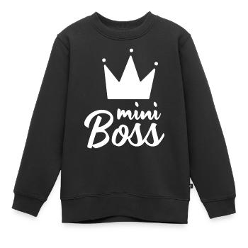 Petit patron, patron de gamin, petit chef, chef - Sweat Premium enfant bio - noir - Devant - AI Model Kid Female (0cm)