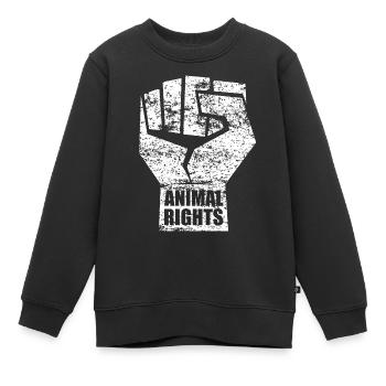 ANIMAL RIGHTS VEGAN - Kinder Premium Organic Sweatshirt - Schwarz - Vorne - AI Model Kid Female (0cm)
