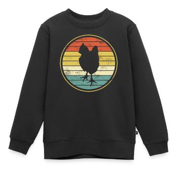 Huhn Hühner - Kinder Premium Organic Sweatshirt - Schwarz - Vorne - AI Model Kid Female (0cm)