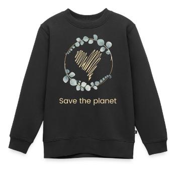 Save The Planet - Kinder Premium Organic Sweatshirt - Schwarz - Vorne - AI Model Kid Female (0cm)