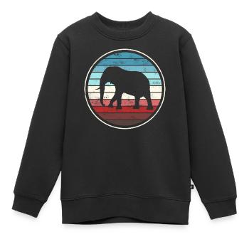 Elefant Elefanten - Kinder Premium Organic Sweatshirt - Schwarz - Vorne - AI Model Kid Female (0cm)