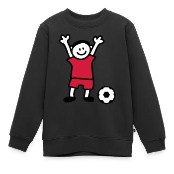 Enfant du football - Un garçon joue au foot - Sweat Premium enfant bio - noir - Devant - AI Model Kid Female (0cm)