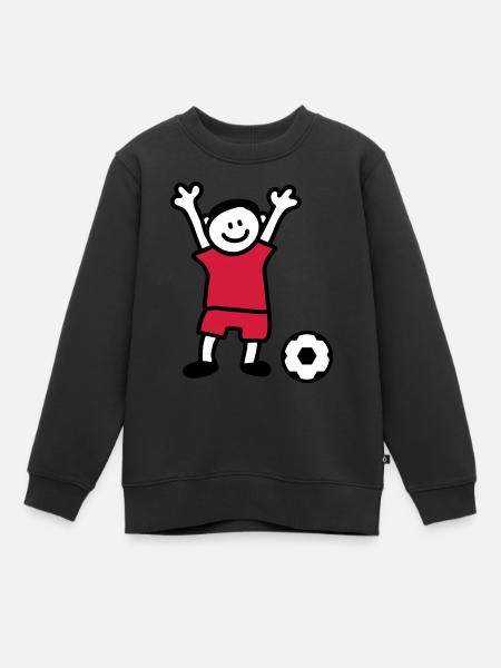 Enfant du football - Un garçon joue au foot - Sweat Premium enfant bio - noir