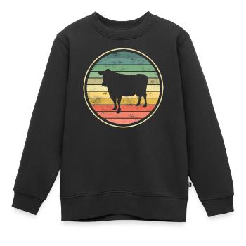 Vache Vaches - Sweat Premium enfant bio - noir - Devant - AI Model Kid Female (0cm)
