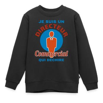 je suis un directeur commercial qui déchire cadeau - Sweat Premium enfant bio - noir - Devant - AI Model Kid Female (0cm)