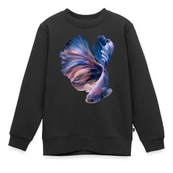 Betta Fish , aqarium hobby - Sweat Premium enfant bio - noir - Devant - AI Model Kid Female (0cm)