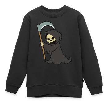 Faucheur - Halloween - Sweat Premium enfant bio - noir - Devant - AI Model Kid Female (0cm)
