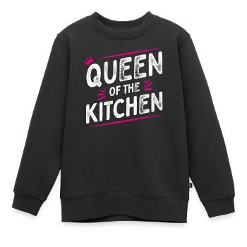 Queen of the Kitchen - Kochschürze - Chefköchin - Kinder Premium Organic Sweatshirt - Schwarz - Vorne - AI Model Kid Female (0cm)