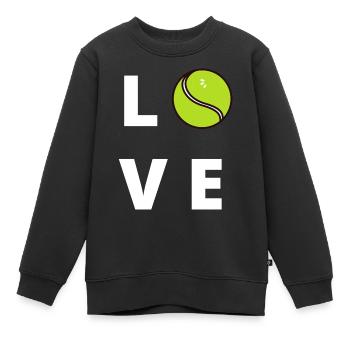 LIEBE TENNIS - Kinder Premium Organic Sweatshirt - Schwarz - Vorne - AI Model Kid Female (0cm)