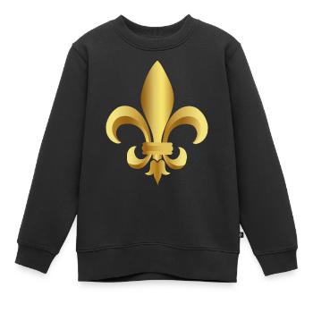 Fleur de lys - Sweat Premium enfant bio - noir - Devant - AI Model Kid Female (0cm)