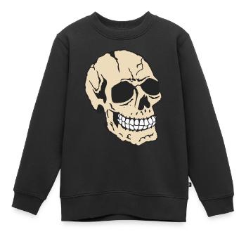 head of death skull halloween - Kids Premium Organic Sweatshirt - black - Front - AI Model Kid Female (0cm)