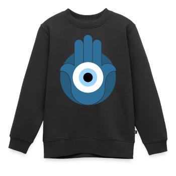 Nazar - Sweat Premium enfant bio - noir - Devant - AI Model Kid Female (0cm)