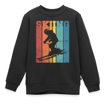 Ski palette couleurs rétro - Sweat Premium enfant bio - noir - Devant - AI Model Kid Female (0cm)