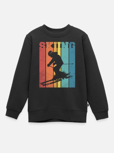 Ski palette couleurs rétro - Sweat Premium enfant bio - noir
