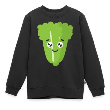 Grüner Salat - Kinder Premium Organic Sweatshirt - Schwarz - Vorne - AI Model Kid Female (0cm)