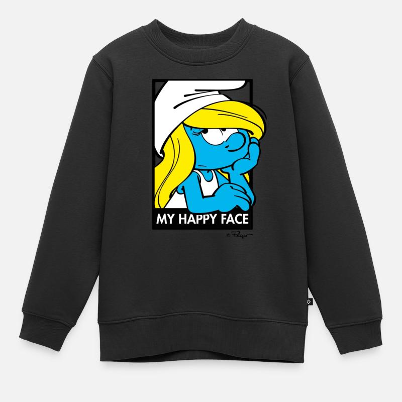 Les Schtroumpfs La Schtroumpfette My Happy Face - Sweat Premium enfant bio - noir