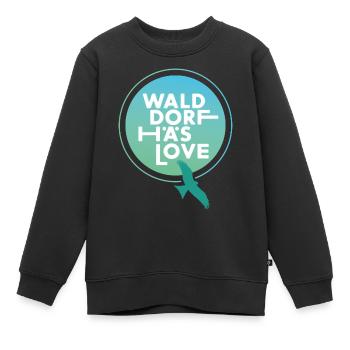 Red Milan Walddorfhäslove - blue green - Kinder Premium Organic Sweatshirt - Schwarz - Vorne - AI Model Kid Female (0cm)