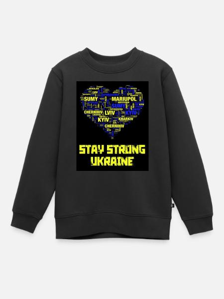 Ukraine - Sweat Premium enfant bio - noir