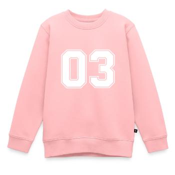 03 Nummer - Kinder Premium Organic Sweatshirt - Rosa - Vorne - AI Model Kid Female (0cm)