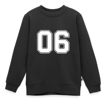 Numéro 06 - Sweat Premium enfant bio - noir - Devant - AI Model Kid Female (0cm)