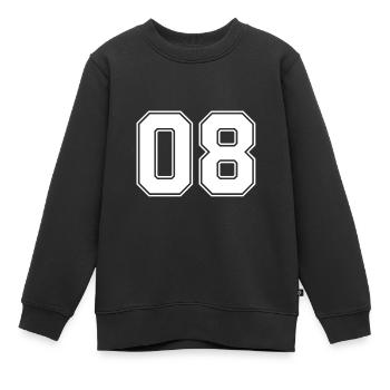 08 Nummer - Kinder Premium Organic Sweatshirt - Schwarz - Vorne - AI Model Kid Female (0cm)