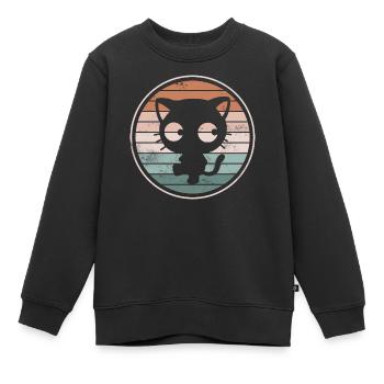 Chats Chats - Sweat Premium enfant bio - noir - Devant - AI Model Kid Female (0cm)