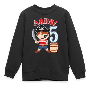 5ème anniversaire petit pirate 5 ans pirates - Sweat Premium enfant bio - noir - Devant - AI Model Kid Female (0cm)