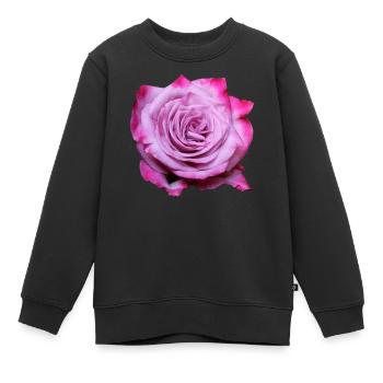 Fleur Rose Rose Fleur Fleurs Rose Rose Fleurs - Sweat Premium enfant bio - noir - Devant - AI Model Kid Female (0cm)