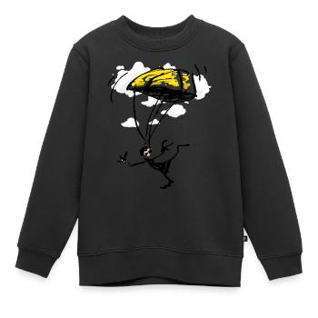 Parachutiste - Sweat Premium enfant bio - noir - Devant - AI Model Kid Female (0cm)