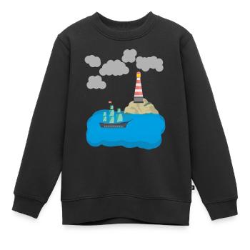 Sturm auf dem Meer - Kinder Premium Organic Sweatshirt - Schwarz - Vorne - AI Model Kid Female (0cm)