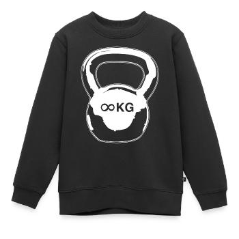 Kettlebell - Kinder Premium Organic Sweatshirt - Schwarz - Vorne - AI Model Kid Female (0cm)