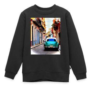 Rêve de La Havane - Sweat Premium enfant bio - noir - Devant - AI Model Kid Female (0cm)