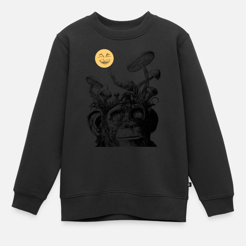 Le Singe et la Lune - Sweat Premium enfant bio - noir