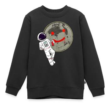 Astronaut Moon Graffiti Sprayer - Kids Premium Organic Sweatshirt - black - Front - AI Model Kid Female (0cm)