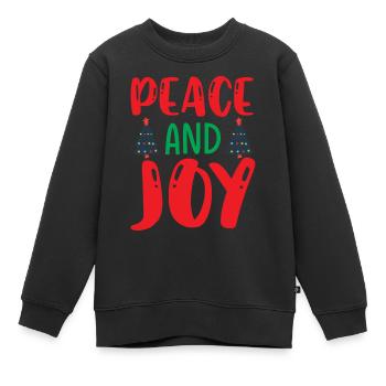 Frieden und Freude - Weihnachtshumor - Kinder Premium Organic Sweatshirt - Schwarz - Vorne - AI Model Kid Female (0cm)