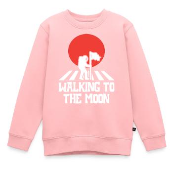 Marcher vers la Lune - Sweat Premium enfant bio - rose - Devant - AI Model Kid Female (0cm)