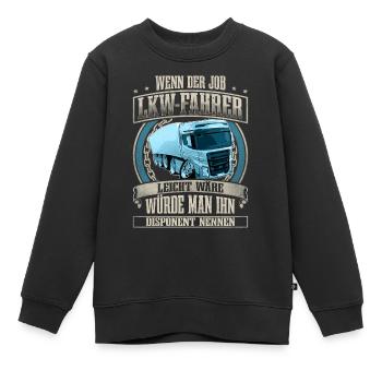 LKW Fahrer - Kinder Premium Organic Sweatshirt - Schwarz - Vorne - AI Model Kid Female (0cm)