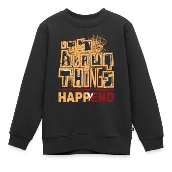 Stilvolles Graffiti und Happy - Kinder Premium Organic Sweatshirt - Schwarz - Vorne - AI Model Kid Female (0cm)