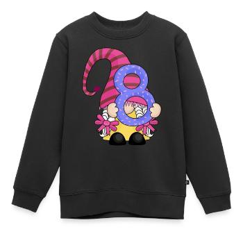 Number Eight Gnome - Kids Premium Organic Sweatshirt - black - Front - AI Model Kid Female (0cm)
