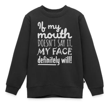 Mon visage le fera certainement - Sweat Premium enfant bio - noir - Devant - AI Model Kid Female (0cm)