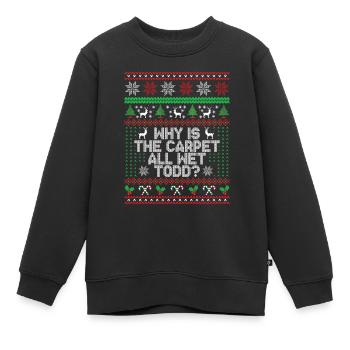 Warum ist der Teppich ganz nass Todd? - Kinder Premium Organic Sweatshirt - Schwarz - Vorne - AI Model Kid Female (0cm)