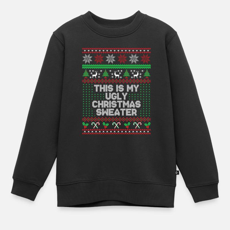 Das ist mein hässlicher Weihnachtspullover - Kinder Premium Organic Sweatshirt - Schwarz