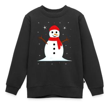 Bonhomme de neige Noël d’hiver - Sweat Premium enfant bio - noir - Devant - AI Model Kid Female (0cm)
