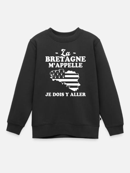 La bretagne m'appelle humour breton homme - Sweat Premium enfant bio - noir