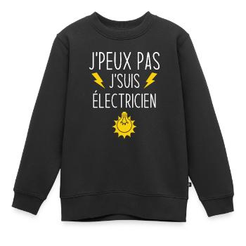 Ich kann nicht Ich bin Elektriker - Kinder Premium Organic Sweatshirt - Schwarz - Vorne - AI Model Kid Female (0cm)