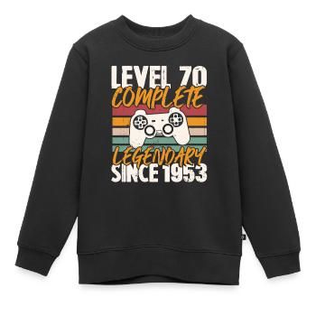 Geburtstagsgeschenk, Level 70 Complete 1953 - Kinder Premium Organic Sweatshirt - Schwarz - Vorne - AI Model Kid Female (0cm)