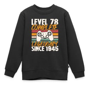 Geburtstagsgeschenk, Level 78 Complete 1945 - Kinder Premium Organic Sweatshirt - Schwarz - Vorne - AI Model Kid Female (0cm)