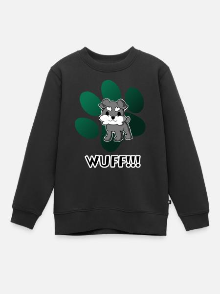Wuff-Hund - Kinder Premium Organic Sweatshirt - Schwarz